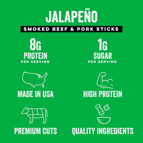 8g 1 oz (12-Count Chefs Cut Real Snack Sticks | High Protein Meat Snack Sticks with Protein, Gluten Free