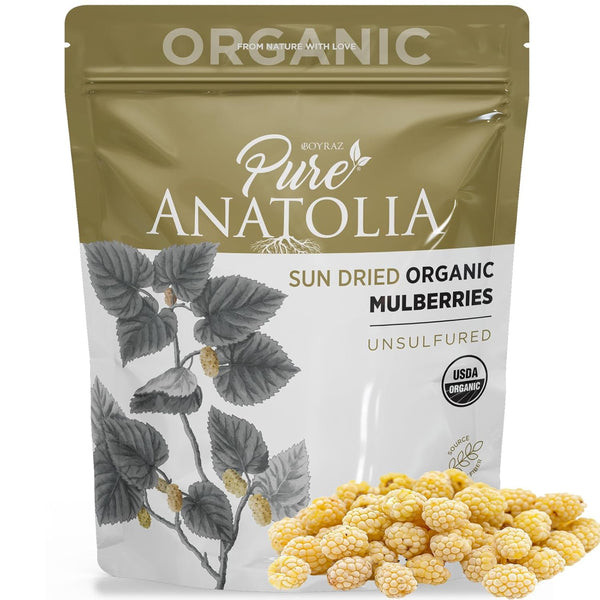 Pure Anatolia Organic Sun Dried Mulberries - Dried White Mulberries from Turkey