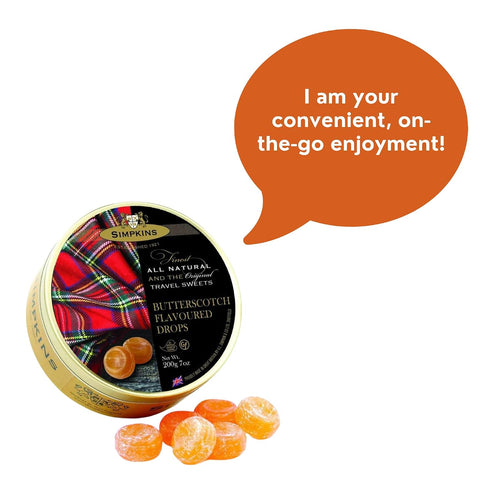 200g 3 Pack) Simpkins Butterscotch Flavored Travel Sweets (