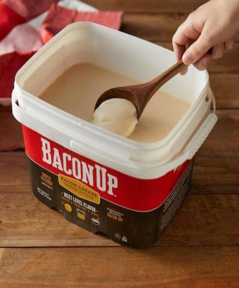 Generic 14 oz (1 Spoon)(pack 14oz Authentic Bacon Grease Rendered Bacon Fat Bacon Up Bundle with wood spoon to perfect