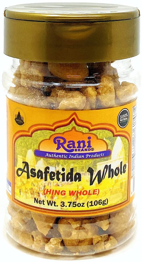 Rani Asafetida (Hing) Whole 3.75oz PET Jar - All Natural, Salt Free, Vegan, Non-GMO Indian Spice