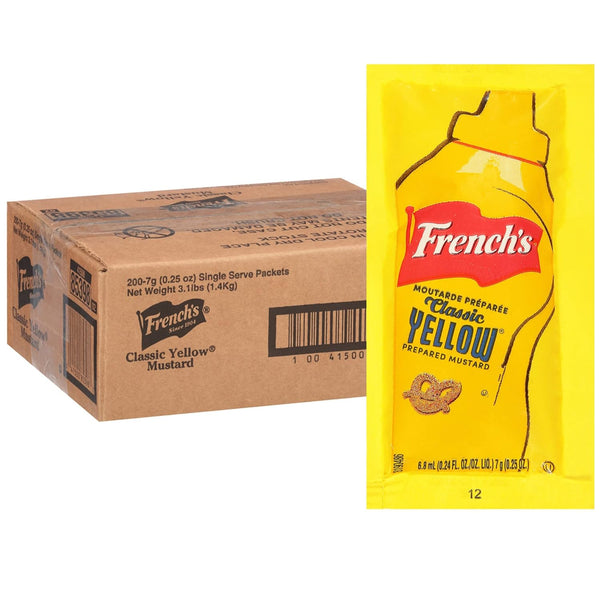 French's Classic Yellow Mustard Packets, 7 g (200 count)