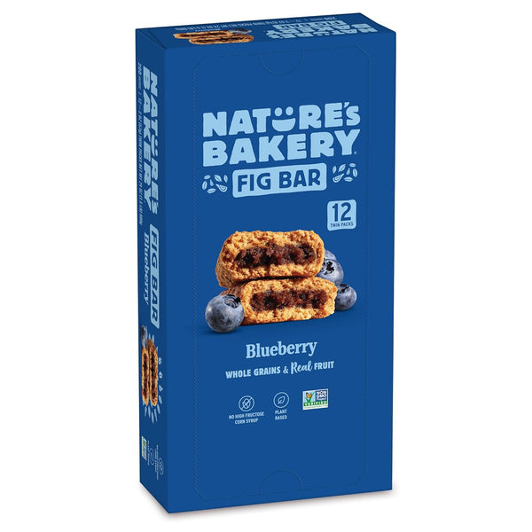 Nature's Bakery Whole Wheat Fig Bars, Blueberry, Real Fruit, Vegan, Non-GMO, Snack
