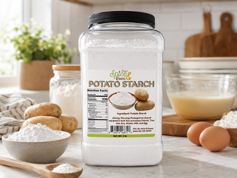 5 lb Potato Starch | Fine White Powder Thickener for Sauces, Soups, Gravies, Baking, Coatings & Foodservice Use | By