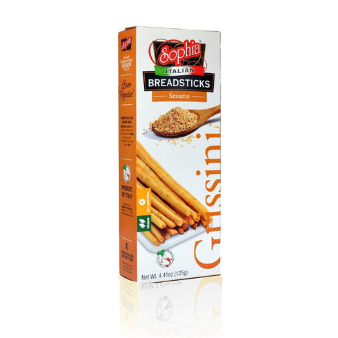 Sophia Italian Bread Sticks "Grissini" - Sesame 4.4oz (12-pack)