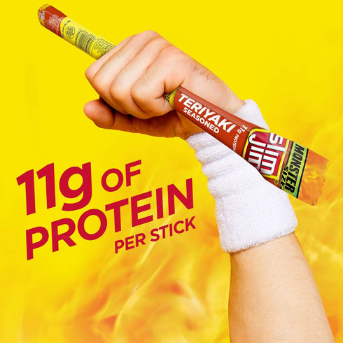 1.94 oz. (18 Count) Slim Jim Monster Smoked Meat Sticks, Teriyaki Flavor, High Protein