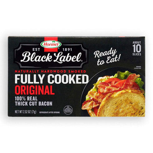 HORMEL BLACK LABEL Thick Cut, Fully Cooked Bacon for Ready to Eat
