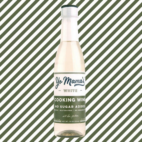 Pack (3) Yo Mama's Foods Premium White Cooking Wine | of | No Sugar Added, Gluten Free, No preservatives, Use
