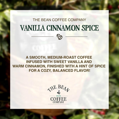 16-Ounce The Bean Organic Coffee Company Holiday Bean (Vanilla Cinnamon Spice), Medium Roast, Whole Bean Coffee, Bag