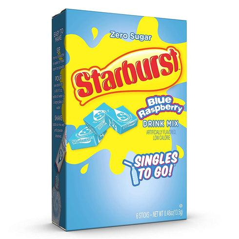 0.59 OZ, 6 (Pack 4) Starburst Blue Raspberry Singles To Go Drink Mix, CT