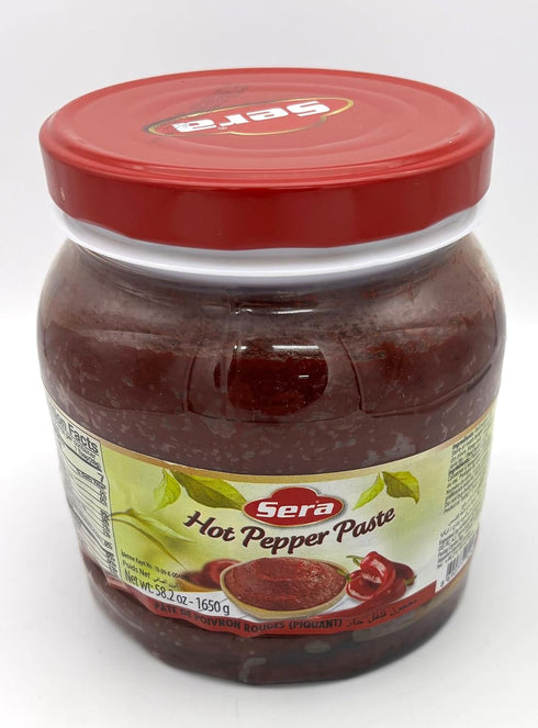 Generic 1650g 58.2 Oz Seraa Hot Pepper Paste No Sugar, No Artificial Preservatives. Great as a Spread or in Sandwiches