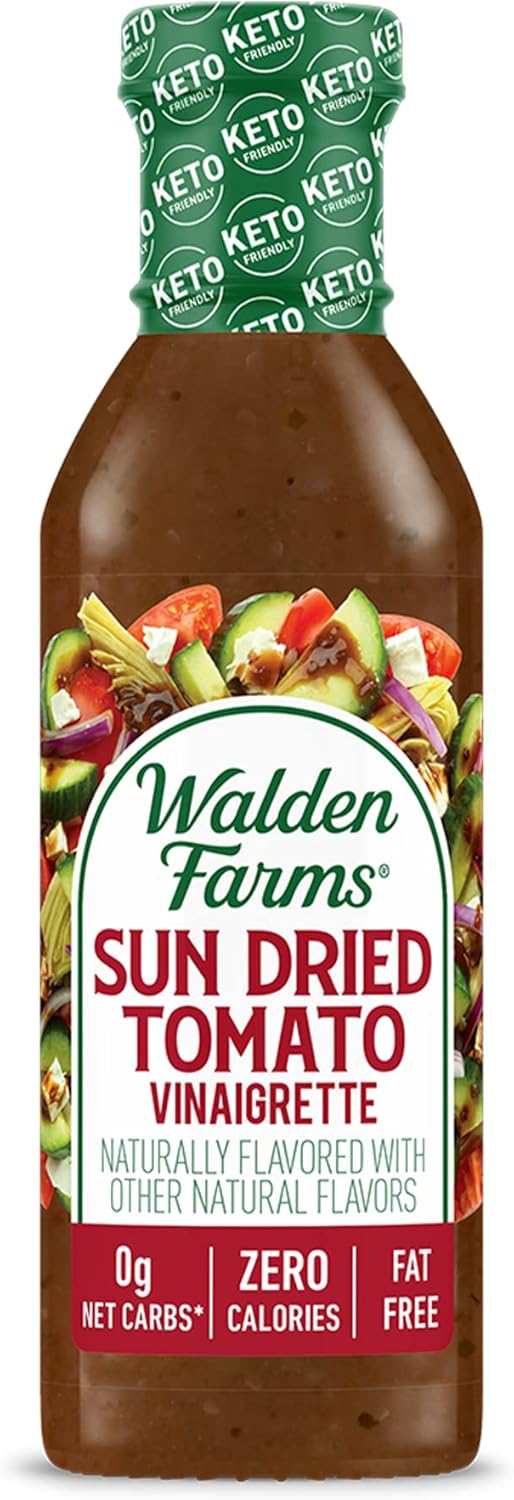 Walden Farms Sun Dried Tomato Vinaigrette Dressing 12 oz Bottle - Sugar
