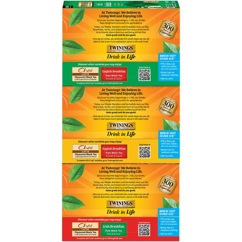 3-Pack 12 Count Twinings Black Tea K-Cup Pods for Keurig, Variety Earl Grey, English Breakfast, and Irish Breakfast Tea