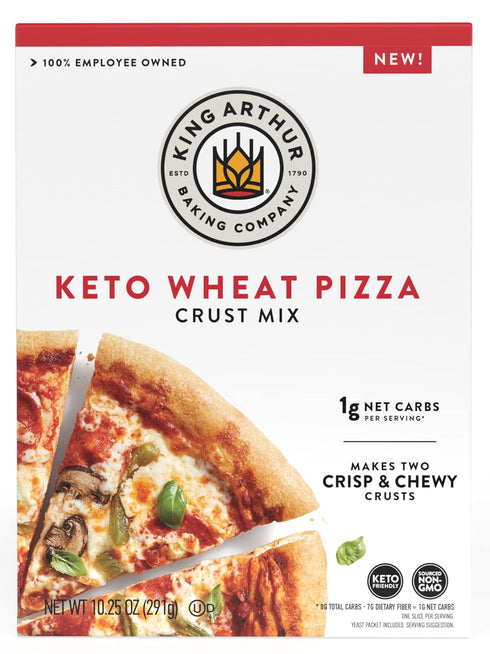 King Arthur Baking Keto Pizza Crust Mix, Low Carb & Keto Friendly, 1g Net Carbs Per Serving, 10.25 oz