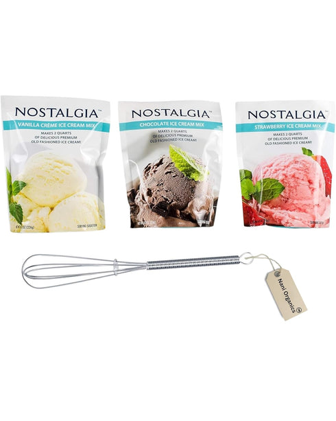 Nani Organics Ice Cream Mix. Vanilla, Chocolate and Strawberry. Each Pocket of 8 Oz