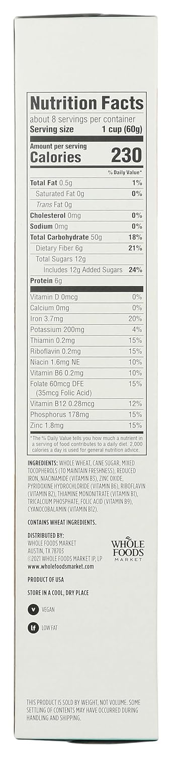 365 16 by Whole Foods Market, Frosted Wheat Squares Cereal, Ounce