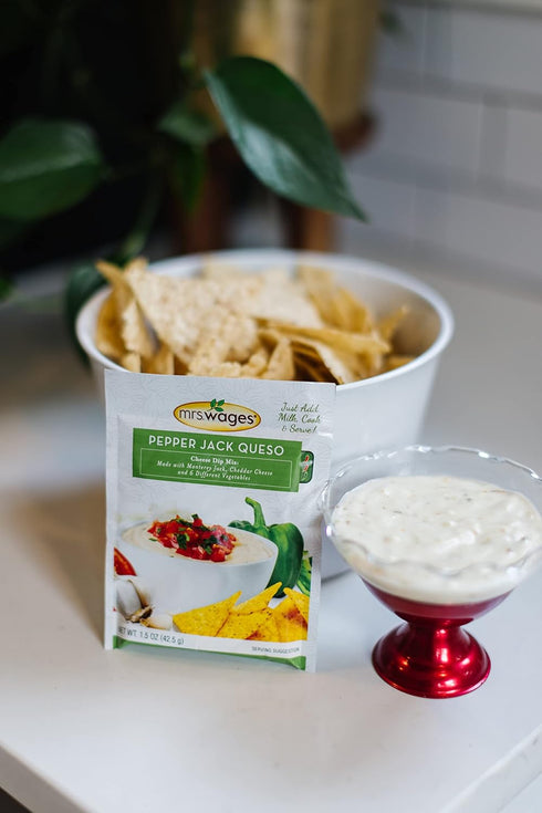 1.5 oz Packet (Pack 12) Mrs. Wages Cheese Dip Mix, Pepper Jack Queso