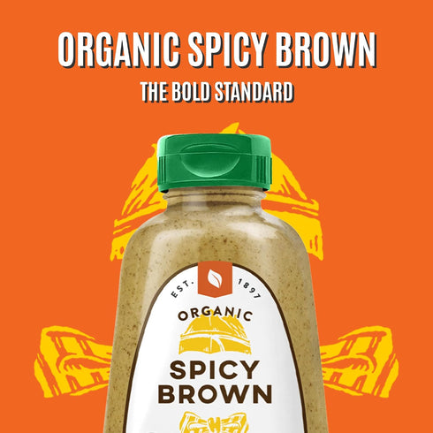 12 (Pack 2) Koops Mustard Organic Spicy Brown, Ounce