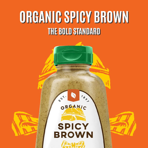 12 Oz, Pack 2 Koops' Organic Spicy Brown Mustard Bold and Brown Mustard Sauce, Gluten-Free, Kosher, USDA Certified