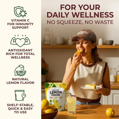Set 2x1.1 Lb Gya Tea Co Lemon Powder & Whole Milk Powder - Non-GMO, For Baking, Smoothies & Recipes
