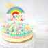 Glitter Happy Birthday Cake Toppers, Rainbow Cake Picks for Baby Shower Birthday Party Decoration Supplies