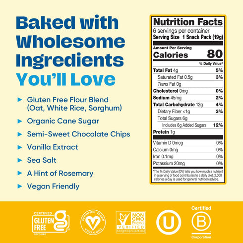 9 (20 Packs, 0.67 oz) Gluten Free Partake Crunchy Chocolate Chip Cookies - Vegan - Free From the Top Allergens