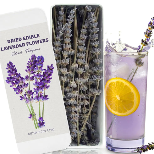 80+ Edible Lavender Sprigs for Drinks & Cocktails, Culinary Grade Purple Lavender