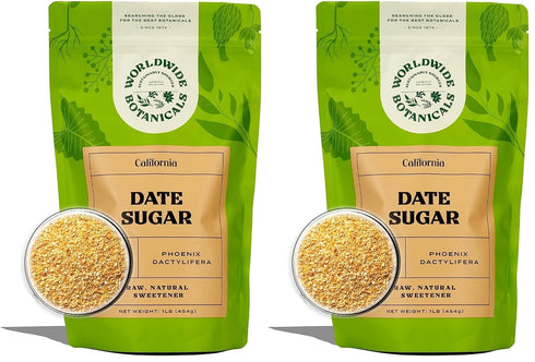 Worldwide Botanicals Date Sugar Granules, 1 lb - 100% Pure Dried Dates,