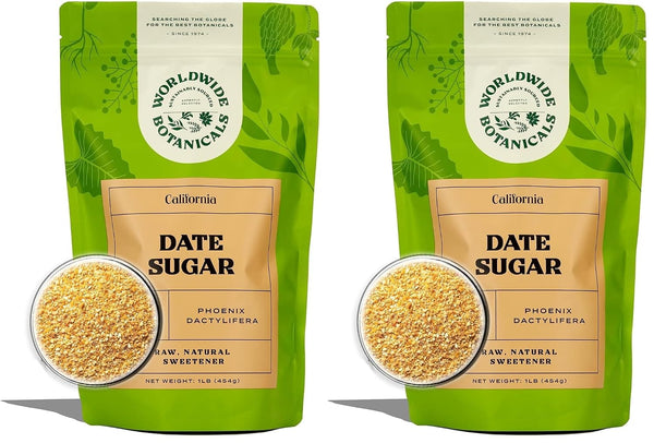 Worldwide Botanicals Date Sugar Granules, 1 lb - 100% Pure Dried Dates,