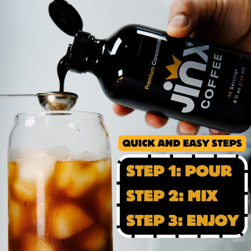 Jinx Coffee 50x 48 Concentrate Stronger Cold Brew Coffee | Strong Caffeine Concentrated Liquid, Perfect for Instant Hot