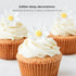 84 Count (1 Inch) Edible Daisy Cake Decorations, Small Edible Flowers, White & Yellow Sugar Flowers, Daisy Cupcake