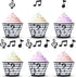 48 Pieces Music Note Cupcake Toppers and Wrappers, Musical Symbol Lace Cupcake Liners, Paper Baking Cup for Birthday