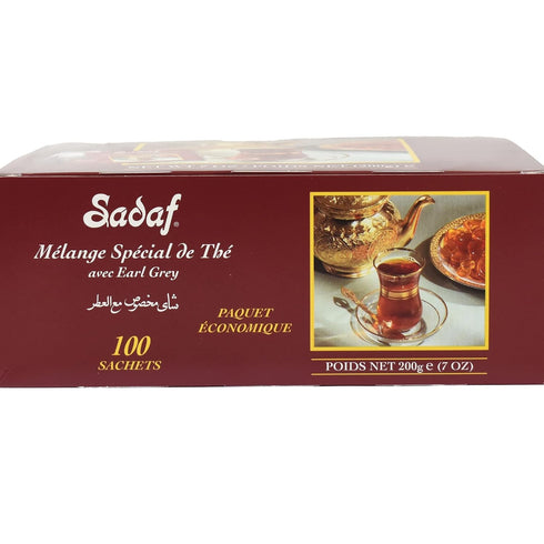100 (pack 1) Sadaf Earl Grey Tea Bags | Special Blend Earl Grey Ceylon Black Tea | Product harvested in Sri Lanka |