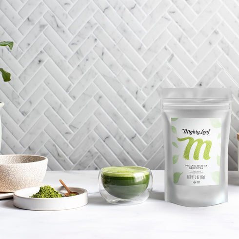 3 100% Mighty Leaf Tea, Organic Matcha Green Tea Powder - Ounce Bag, Japanese Matcha, Unsweetened