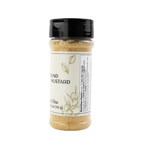 (3.6 Olive & Vine Yellow Mustard Ground, Tangy Flavor, For Sauces & Dressings, Rich Tradition, Authentic Taste