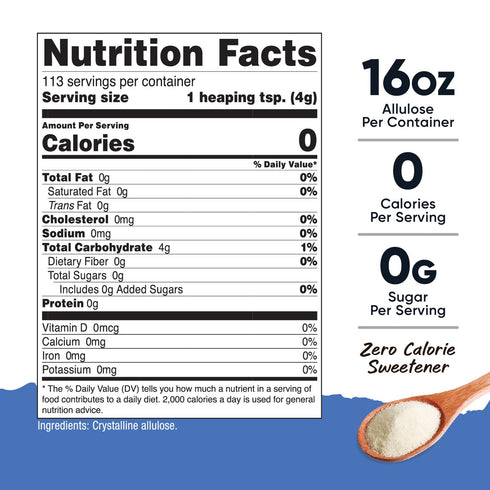 (1 LB) 0 Nutricost Allulose Sweetener - KETO Sugar, Calorie, Low Carb, Natural Sugar Alternative, Crystalline Powder