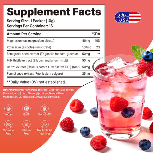 16 Count Lactation Drink Mix for Breastfeeding, with Fenugreek, Milk Thistle, Electrolytes for Healthy Milk Supply