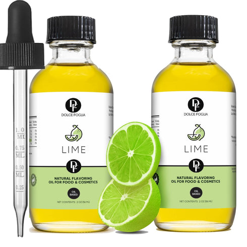 Dolce Flav Natural Lime Extract 2 Ounce Oil-Soluble Kosher, Sugar-Free, Concentrated Citrus