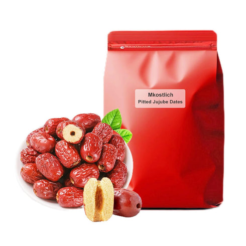 Mkostlich Jujube Date, Pitted Dates Bulk, Chinese Red Date, 1.1lb/500g Large-size Jujubees,