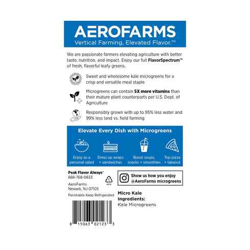 AEROFARMS 2 oz Micro Kale, Microgreens