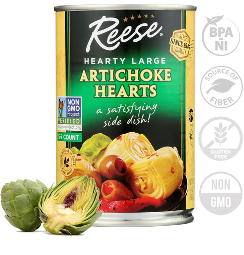 14 (Pack 12) Reese Large Artichoke Hearts Non GMO, Ounce