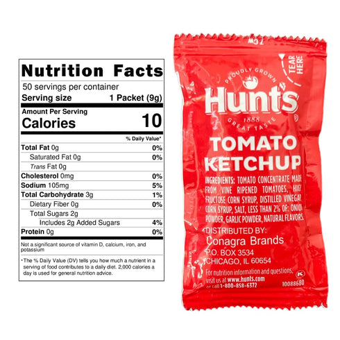 Packets 0.3 oz (9g) 50 Count Packs 8 8 inch Ketchup - Gift Assortment - Single Serve - Ketchup Condiment with x Chronos