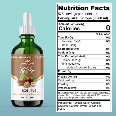 4 Oz (Pack 1) SweetLeaf Sweet Drops - Flavored Stevia Liquid Sweetener, Organic Stevia Extract, Zero Calorie, Keto