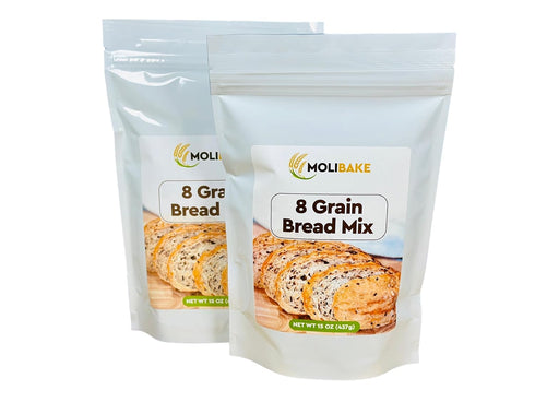 Molibake 8 Grain Bread Mix Pack of 2- All-Natural Multigrain Baking Mix