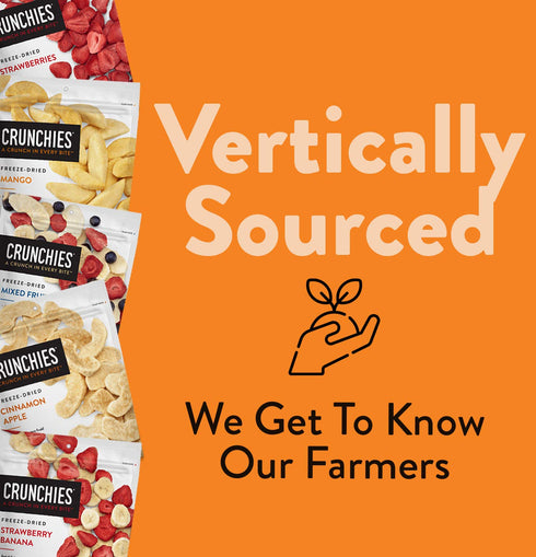 100% Packs, Pack 6 Crunchies Freeze-Dried Fruits, All Natural Crispy Fruit, Non GMO and Kosher, Resealable Freeze Dried