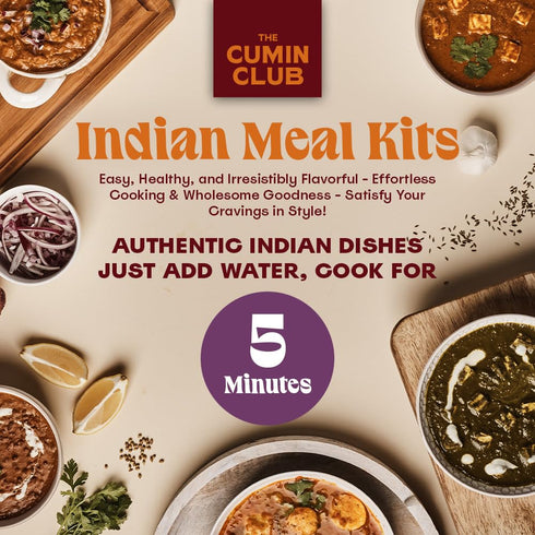 Pack 8 5 The Cumin Club Variety | Authentic Indian Meals | Ready in Minutes, Just Add Water | All-Natural, No