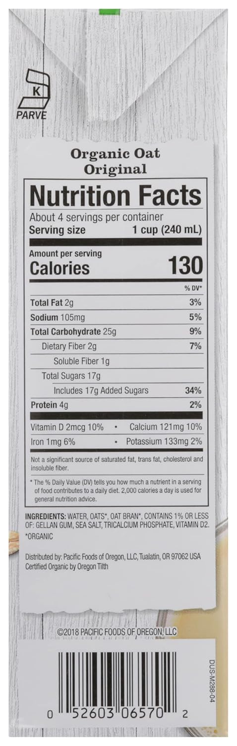 32 oz Pacific Natural Foods Organic Natural Oatmeal Beverage - Original - Fl