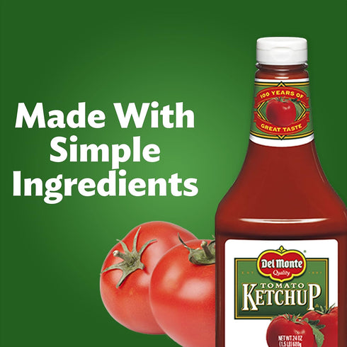 24 oz. Del Monte's Classic Tomato Ketchup, The Perfect Blend of Sweet and Tangy in a Convenient Family Sized Bottle