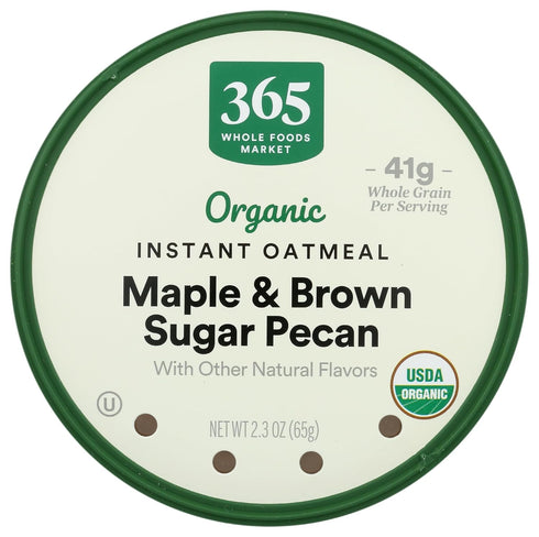 365 2.3 by Whole Foods Market, Organic Instant Oatmeal, Maple & Brown Sugar Pecan, Ounce