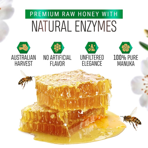 Berringa 120+ Wellbeing 100% (8.82 oz) Manuka Honey Organic MGO Mild Strength, Supports General & Digestive Balance